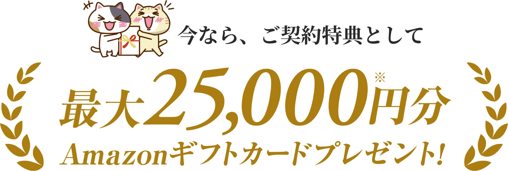 今なら、ご契約特典として最大25,000円分Amazonギフトカードプレゼント!